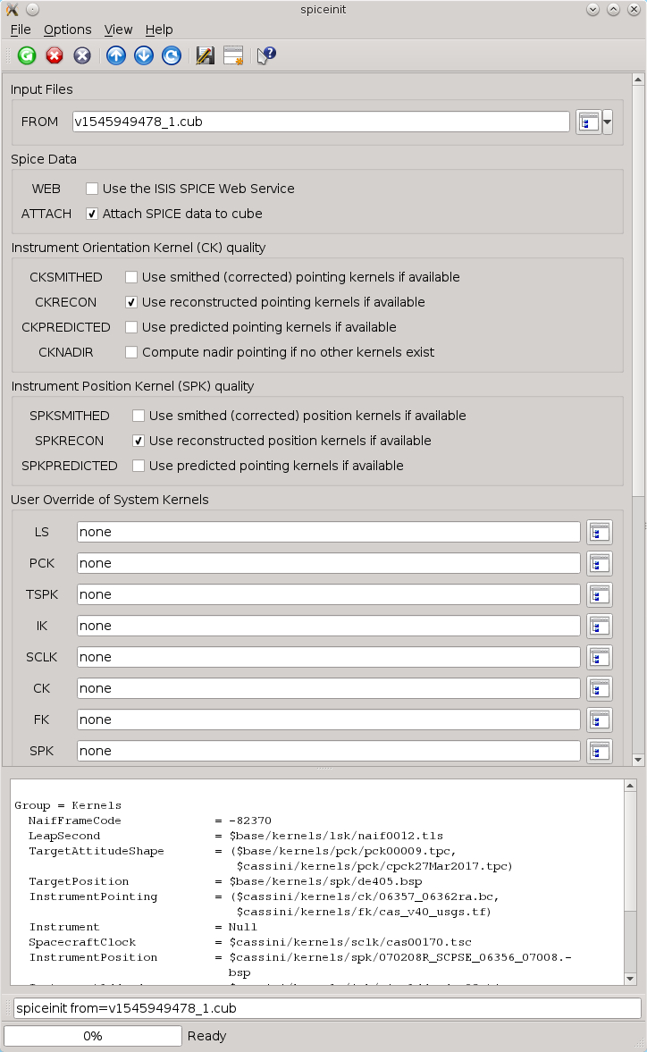 Example of GUI command