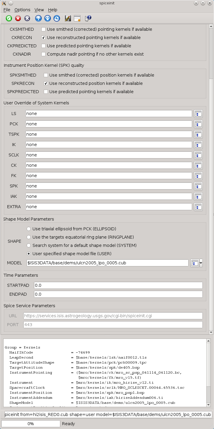 Example of GUI command