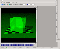 The first band of the input cube, shown in green.